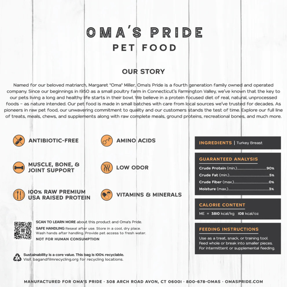 Oma’s Pride Freeze-Dried Turkey Breast Chunks Dog & Cat Treats - Dog & Cat Treats 5