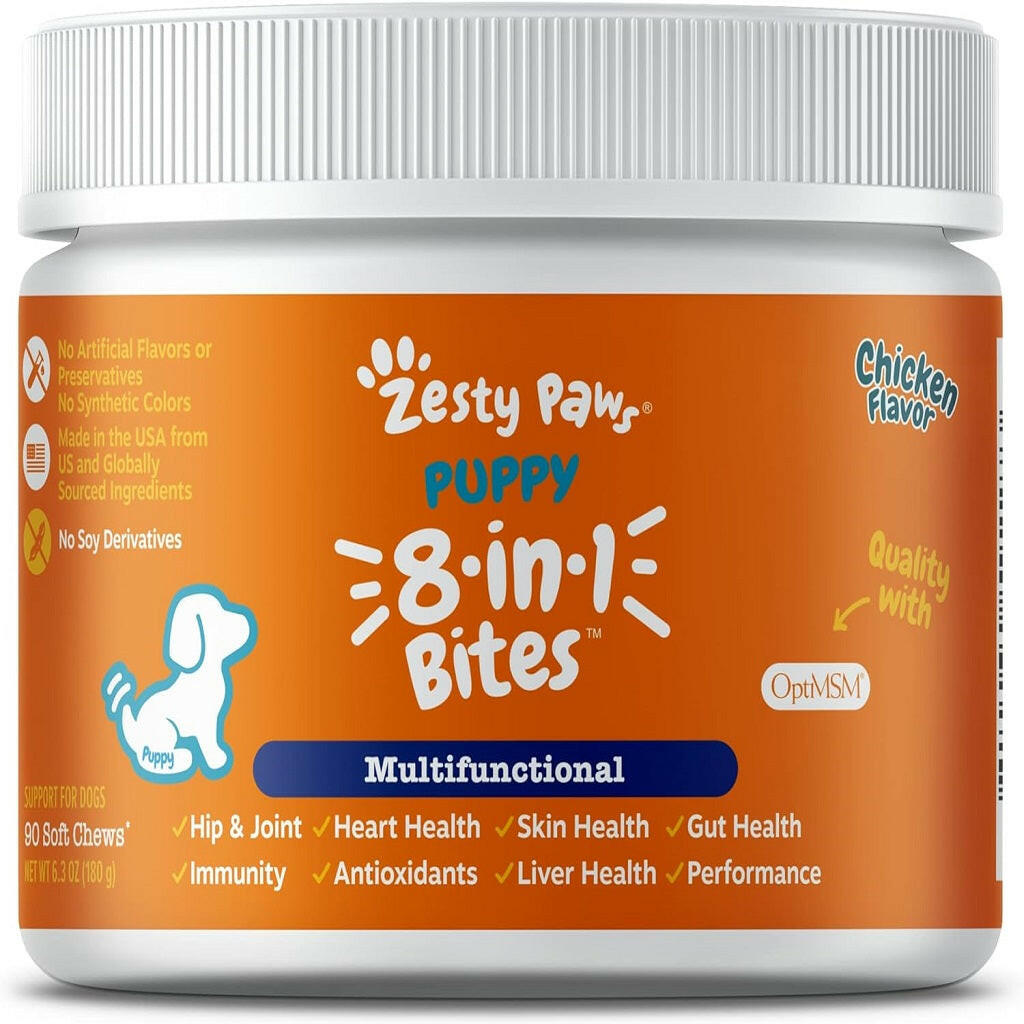 Zesty Paws Puppy 8-in-1 Multivitamin Chicken Flavored Bites for Puppie