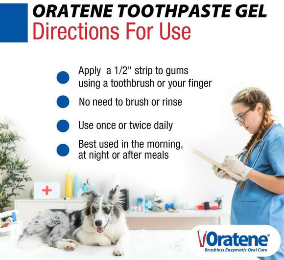 Zymox Oratene Enzymatic Brushless Toothpaste for Dogs & Cats - Direction for Use