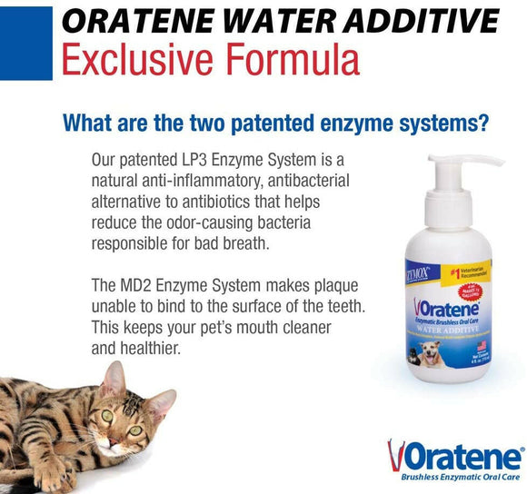 Zymox Oratene Enzymatic Water Additive Liquid for Dogs & Cats - Exclusive Formula