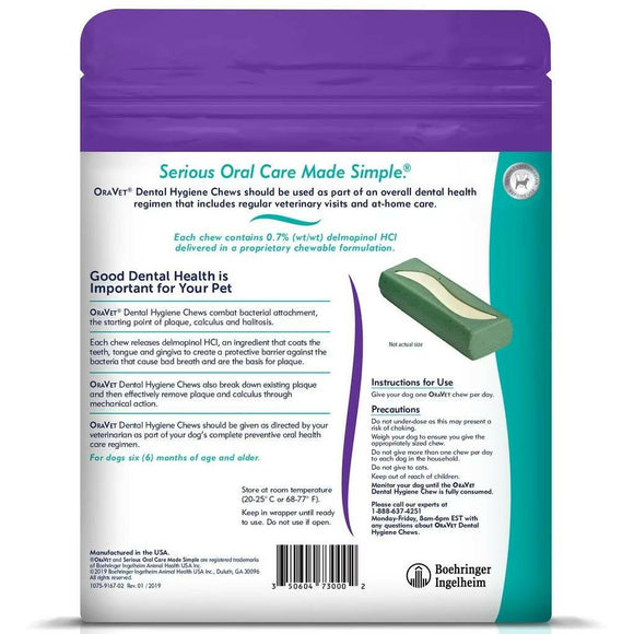 ORAVET Dental Hygiene Chews For Medium Dogs 25-50 lbs (30 chews)