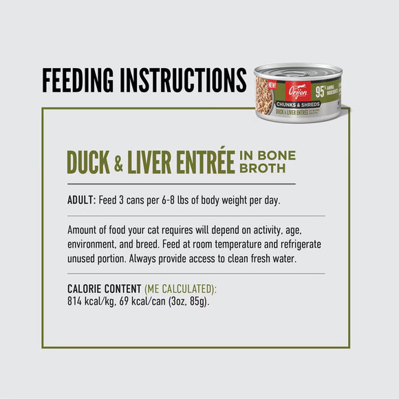 Feeding instructions for a can of cat food on a white background