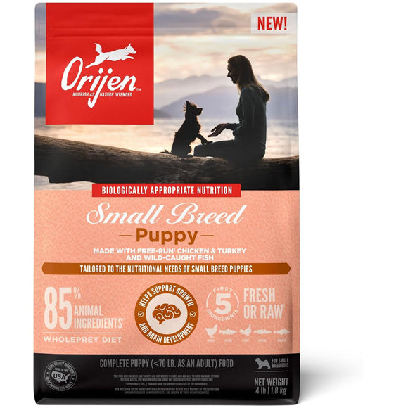 ORIJEN Grain-Free High-Protein Small Breed Puppy Dry Dog Food, 4-lb