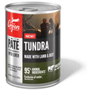 Orijen Tundra páté with lamb & beef can on a white background