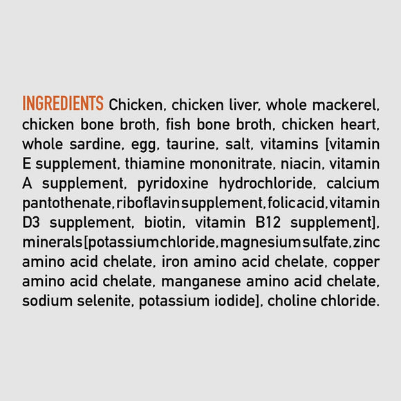 List of ingredients on a white background