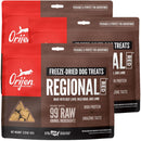 Orijen freeze-dried dog treats packaging on a white background