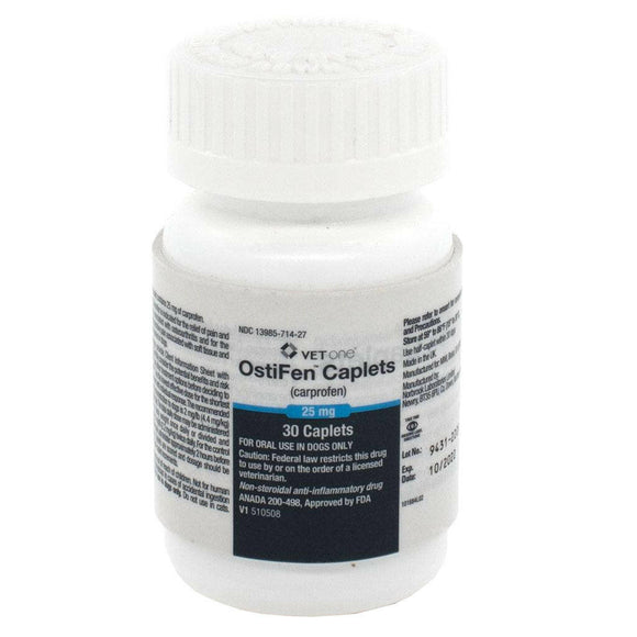 OstiFen (Carprofen) Caplets for Dogs 25mg - 30 Caplets - Pet Medicine 1