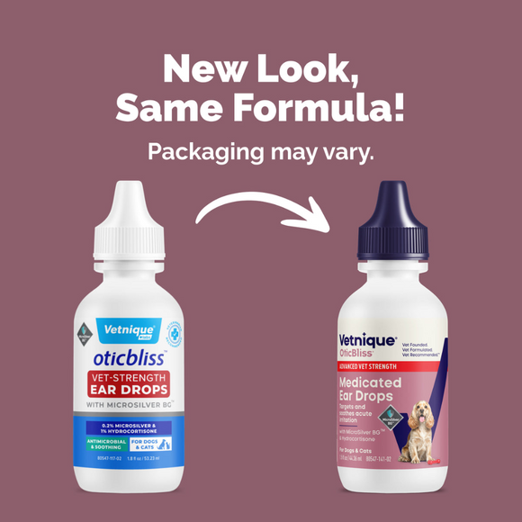 Oticbliss Advanced Vet Strength Medicated Ear Drops for Dogs & Cats 1.8 oz - Ear & Eye Care 3