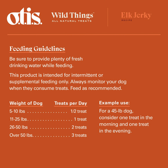 OTIS Wild Things Elk Jerky Treats for Dogs (4 oz)