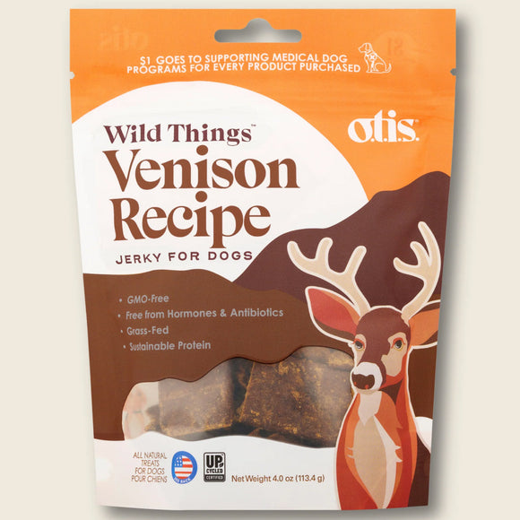 OTIS Wild Things Venison Jerky Treats for Dogs (4 oz)