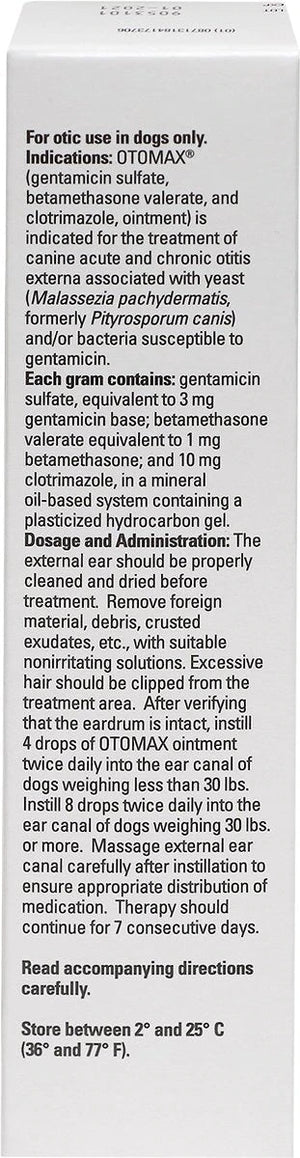 Otomax (Gentamicin / Betamethasone / Clotrimazole) Otic Ointment for Dogs - Pet Medicine 2