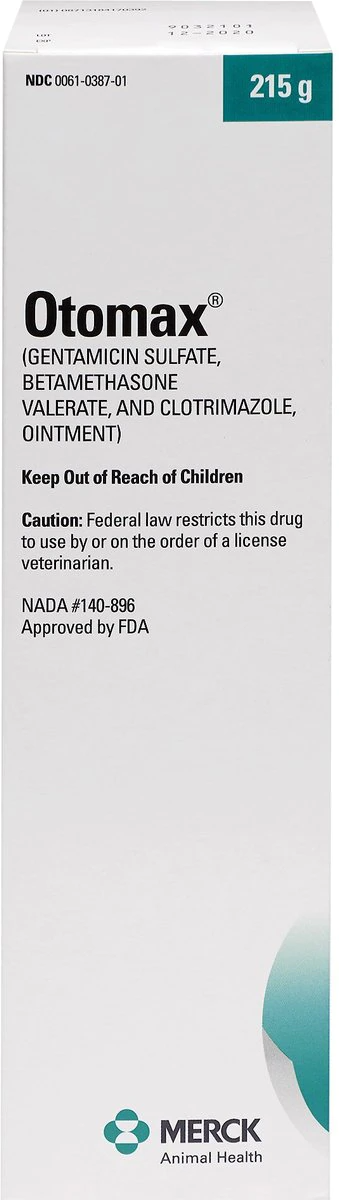 Otomax (Gentamicin / Betamethasone / Clotrimazole) Otic Ointment for Dogs - 215 g bottle - Pet Medicine 5