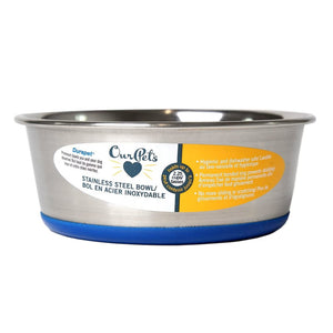OurPets Premium Stainless Steel Rubber-Bonded Bowl For Dog