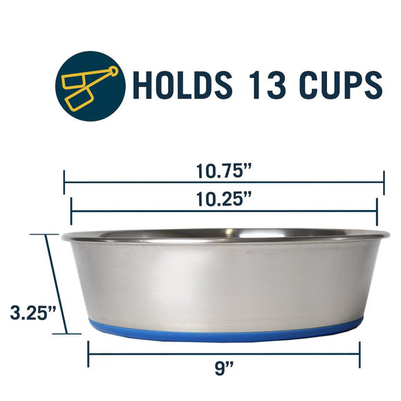 OurPets Premium Stainless Steel Rubber-Bonded Bowl For Dog