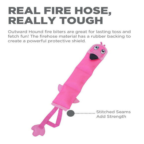 Outward Hound Fire Biterz Flamingo Plush Interactive Dog Toy (Large)
