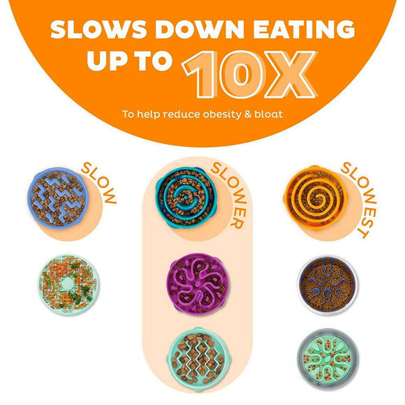 Outward Hound Fun Feeder Orange Swirl Dog Bowl Feeder (Medium)