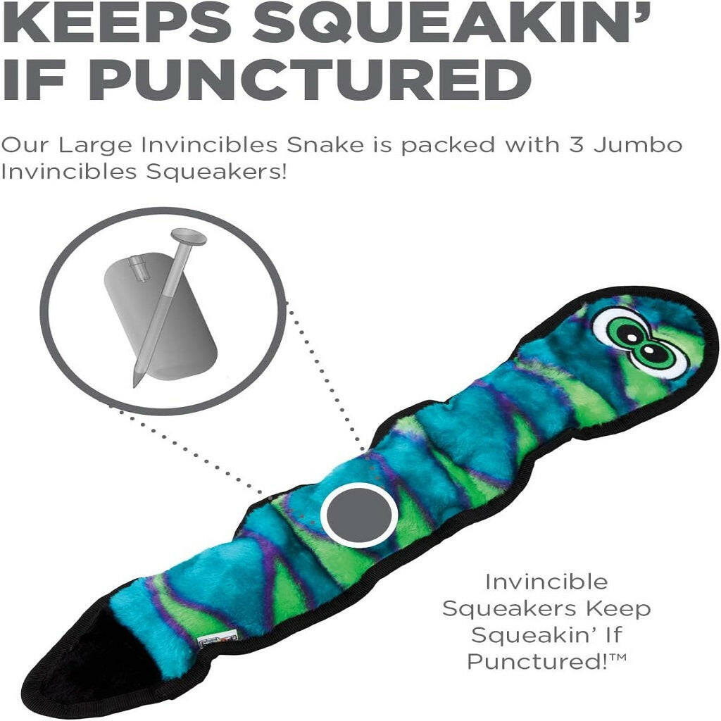 Outward Hound Invincible Durablez Snake 3 Squeaker Dog Toy