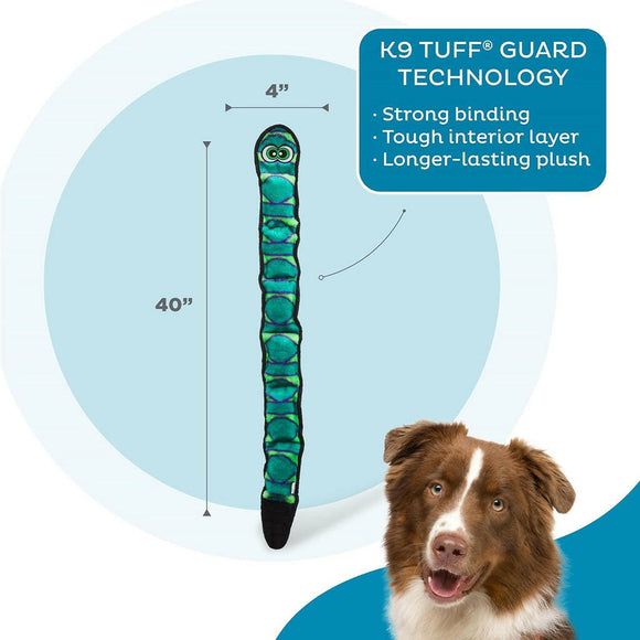 Outward Hound Invincible Durablez Snake 6 Squeaker Blue / Green Dog Toy (Extra Large)