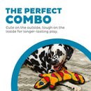 Outward Hound Invincible Gecko 4 Stuffingless Durable Squeaker Red / Orange Dog Toy (Large)