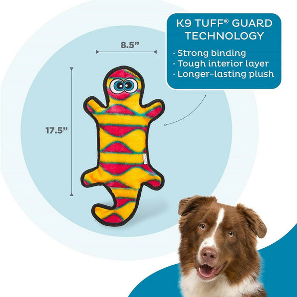Outward Hound Invincible Gecko 4 Stuffingless Durable Squeaker Red / Orange Dog Toy (Large)