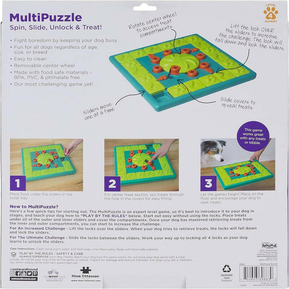 Outward Hound MultiPuzzle Interactive Treat Puzzle Toy For Dog (Expert Level)