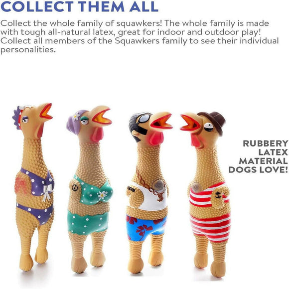 Outward Hound Squawkers Earl Latex Rubber Chicken Interactive Toy For Dog (Large)