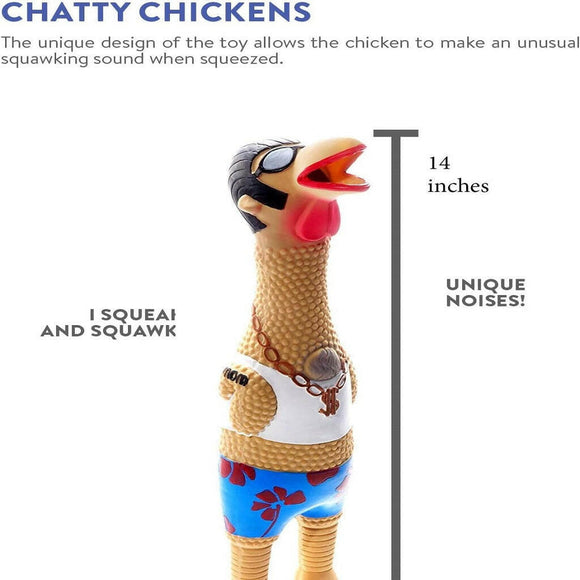 Outward Hound Squawkers Earl Latex Rubber Chicken Interactive Toy For Dog (Large)