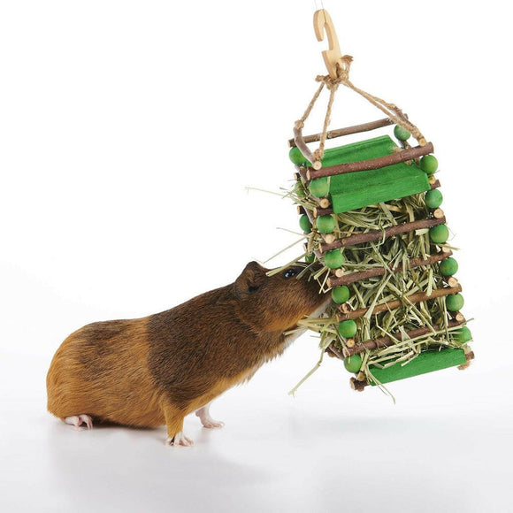 Oxbow Apple Stick Hay Feeder with Wood Hook & Folder For Small Animal