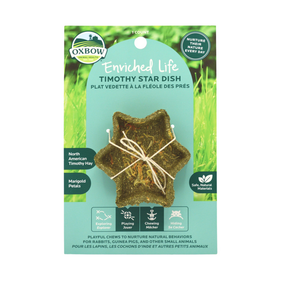 Oxbow Animal Health Enriched Life Timothy Star Dish Small Animal Chew Toy - Small Animal Toys 1