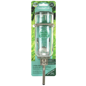 Oxbow Chew Proof Glass Water Bottle with Holder for Small Animals