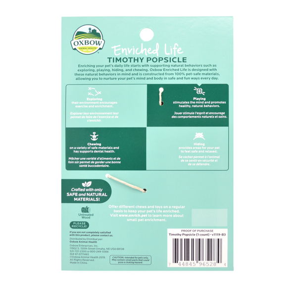Oxbow Enriched Life Timothy Popsicle Small Animal Chew - Small Animal Treats 2