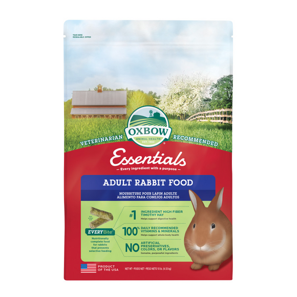 Oxbow Essentials Adult Rabbit Food - 10-lb - Small Animal Food 11