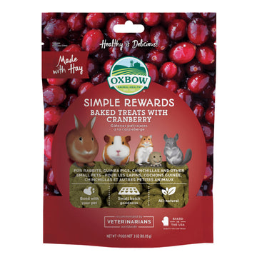 Oxbow Simple Rewards Baked Small Animal Treats with Cranberry (3 oz)