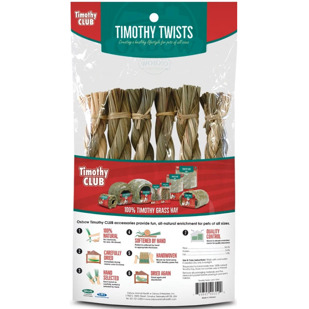 Oxbow Timothy CLUB Timothy Twists Treats for Small Animals