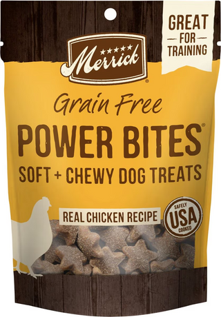 Merrick Power Bites Soft & Chewy Grain Free Real Chicken Dog Treats (6 oz)