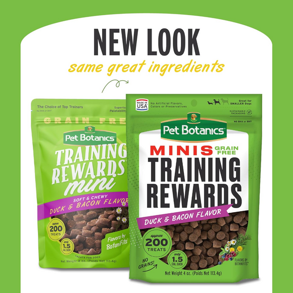 Pet Botanics Training Rewards Mini Soft & Chewy Duck & Bacon Flavor Dog Treats (4 oz) - Dog Training & Behavior 2