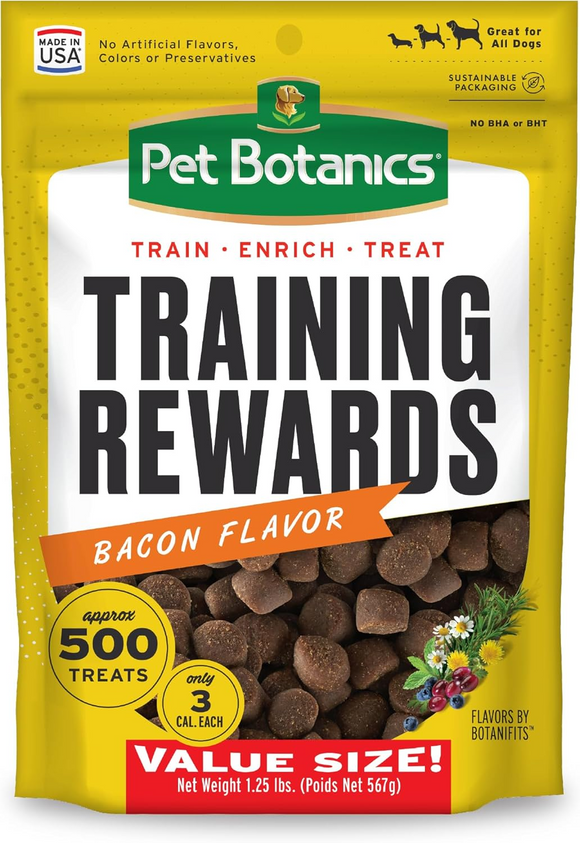Pet Botanics Training Rewards Soft & Chewy Bacon Flavor Dog Treats (20 oz) - Dog Training & Behavior 1