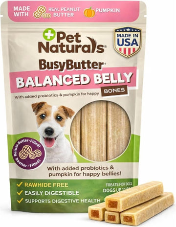 Pet Naturals Balanced Belly Bones Peanut Butter Filled for Dogs, 13-oz