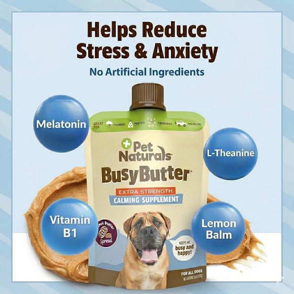 Pet Naturals Busy Butter Calming Supplement Extra Strength Peanut Butter for Dogs 6-oz - Pet Vitamins & Supplements 3