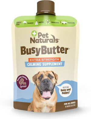 Pet Naturals Busy Butter Calming Supplement Extra Strength Peanut Butter for Dogs 6-oz - Pet Vitamins & Supplements 1