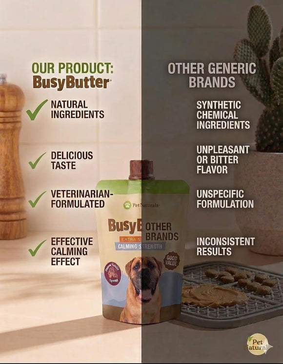 Pet Naturals Busy Butter Calming Supplement Extra Strength Peanut Butter for Dogs 6-oz - Pet Vitamins & Supplements 5