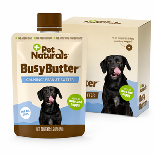 Pet Naturals BusyButter Calming Peanut Butter for Dogs (1.5 oz x 6 pouches) - Dog Calming & Anxiety Supplements 1