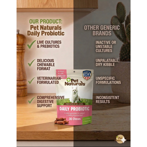 Pet Naturals Daily Probiotic Chews for Cats (30 count) - Cat Digestive & Probiotics Supplements 3