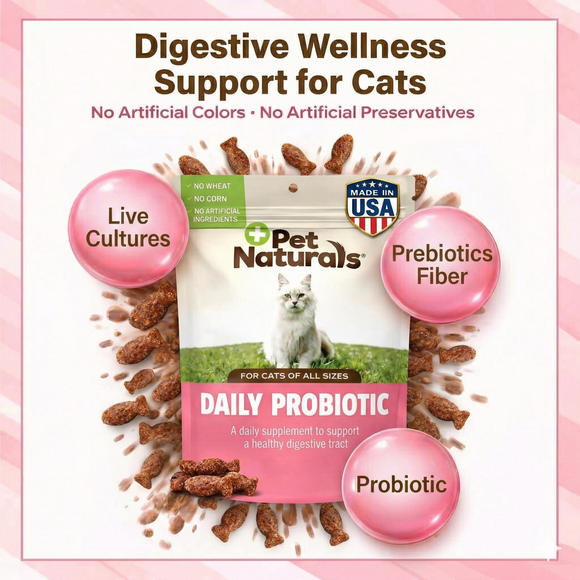 Pet Naturals Daily Probiotic Chews for Cats (30 count) - Cat Digestive & Probiotics Supplements 2