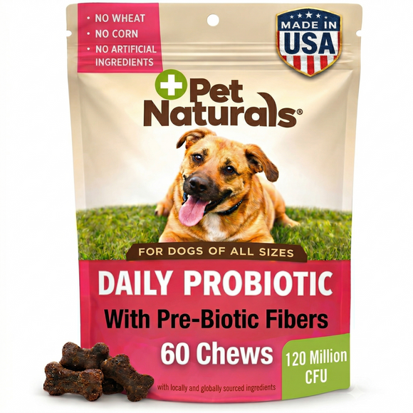Pet Naturals Daily Probiotic Chews for Dogs - 60 Count - 1.2g/Chew - Dog Digestive & Probiotics Supplements 1