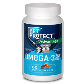 Pet Protect Free Form Omega-3 Fish Oil for Small Dogs and Cats (60 capsules) - Dog Supplements & Vitamins 1