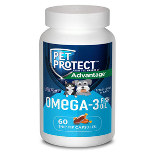 Pet Protect Free Form Omega-3 Fish Oil for Small Dogs and Cats (60 capsules) - Dog Supplements & Vitamins 1