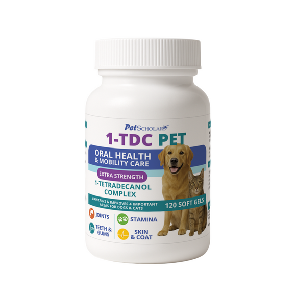 Pet Scholars 1-TDC Dental and Joint Health Softgel Supplement for Dogs and Cats - 120 soft gels - Dog & Cat Joint
