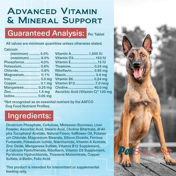 Pet Scholars Advanced Vitamin & Mineral Support - Dog Supplements & Vitamins 7