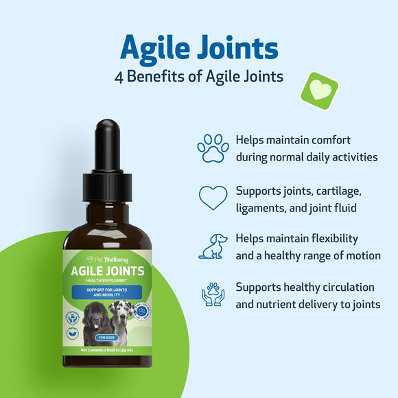 Pet Wellbeing- Agile Joints for Dog Joint Mobility - Dog Joint & Hip Supplements 7